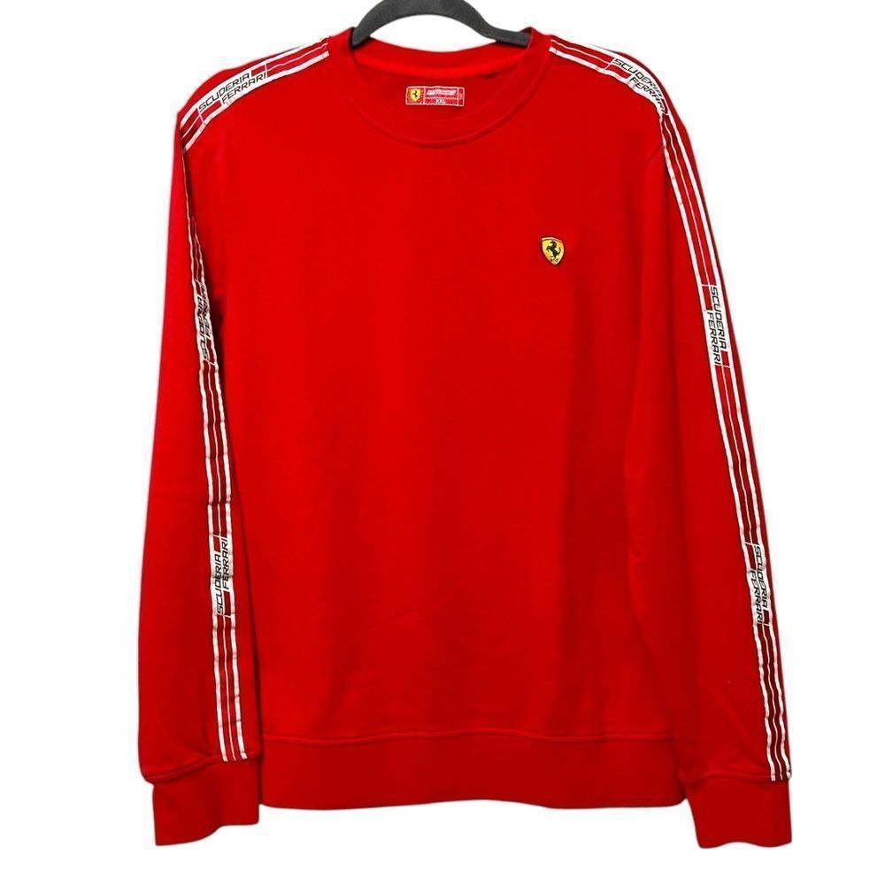 SCUDERIA FERRARI Crew Neck Sweatshirt with Icon Tape XXL